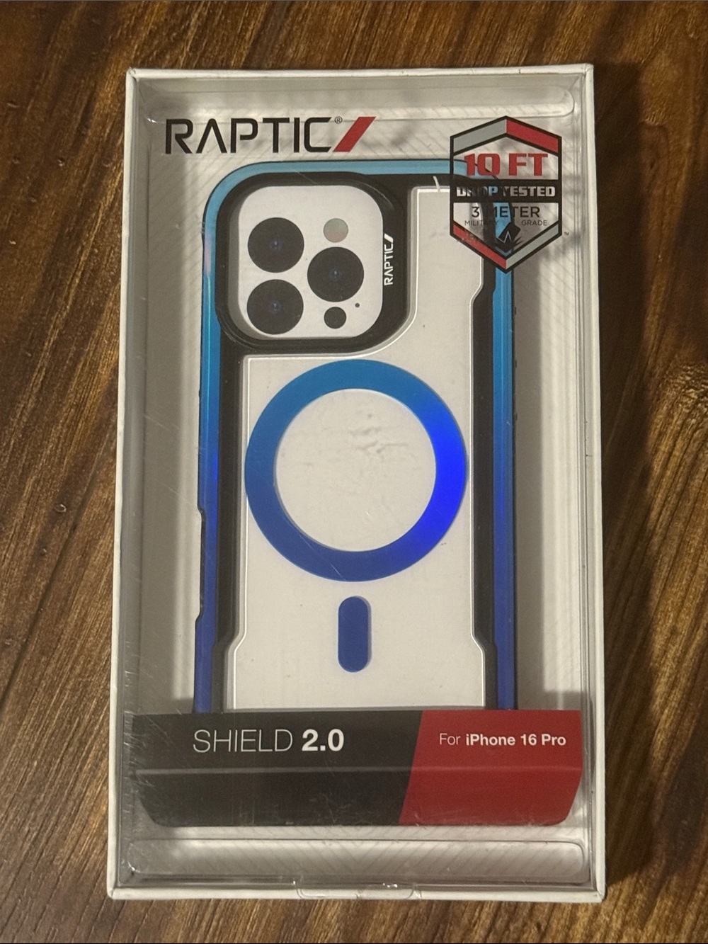 Shield 2.0 Protective Case for iPhone 16 Pro — White with Blue Accents